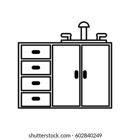 Kitchen Cabinet Isolated Icon Vector Illustration Design