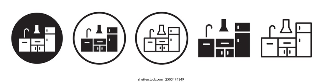 kitchen Cabinet line icon vector set.