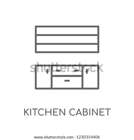 kitchen Cabinet linear icon. Modern outline kitchen Cabinet logo concept on white background from kitchen collection. Suitable for use on web apps, mobile apps and print media.