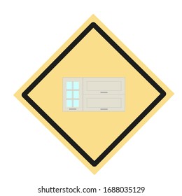 kitchen cabinet on white background