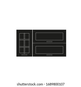 kitchen cabinet on white background