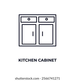 kitchen cabinet outline icon. Linear vector from kitchen concept. Thin line kitchen cabinet icon isolated on white background