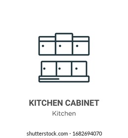 Kitchen cabinet outline vector icon. Thin line black kitchen cabinet icon, flat vector simple element illustration from editable kitchen concept isolated stroke on white background