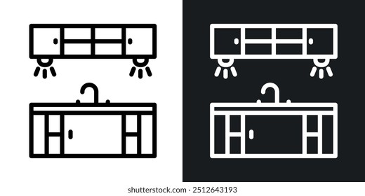 kitchen Cabinet outlined icon vector collection.