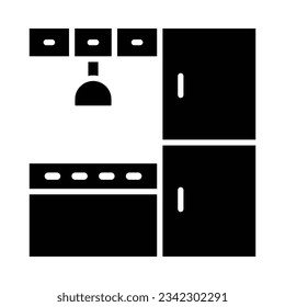 Kitchen Cabinet Vector Glyph Icon For Personal And Commercial Use.
