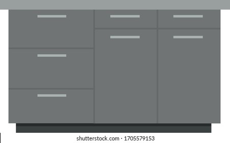 Kitchen Cabinet Vector Icon Flat Isolated Illustration