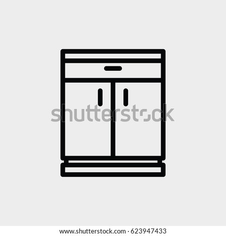 kitchen cabinets. contour icon