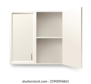 Kitchen cabinets mockup. Vector furniture for design interior. Isolated home workspace equipment. Interior office or living room object