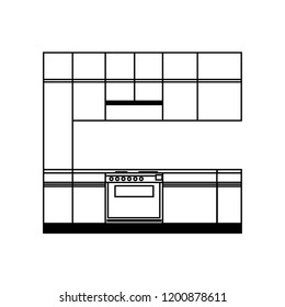 kitchen cabinets, stove icon