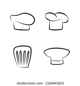 Kitchen caps set, headwear items for baker, chef cook hat, restaurant worker headdress, professional headgear of cooking staff vector illustrations.