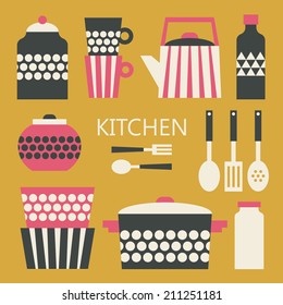 kitchen card design. vector illustration