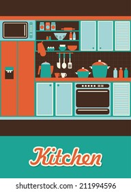 kitchen card design. vector illustration