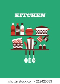 kitchen card design. vector illustration