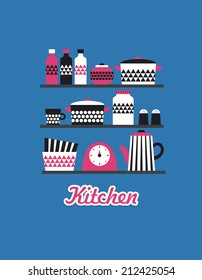 kitchen card design. vector illustration