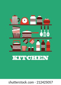 kitchen card design. vector illustration