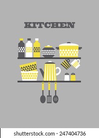 kitchen card design. vector illustration