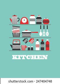 kitchen card design. vector illustration