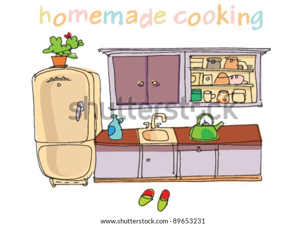 Kitchen Cartoon Stock Vector (Royalty Free) 89653231