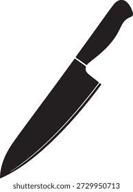 Kitchen carving knife silhouette icon for slicing and meal preparation