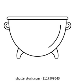 Kitchen cauldron icon. Outline kitchen cauldron vector icon for web design isolated on white background