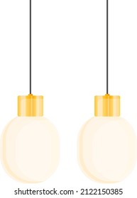 Lámparas de techo de cocina, ilustración, vector sobre un fondo blanco.