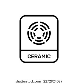 kitchen ceramic icon. cooktop instructions