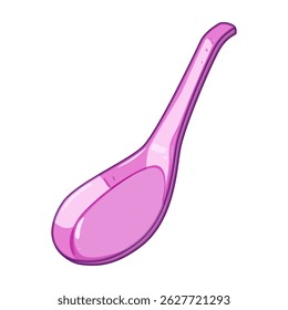 kitchen ceramic soup spoon cartoon. dining utensil, tableware porcelain, elegant glossy kitchen ceramic soup spoon sign. isolated symbol vector illustration