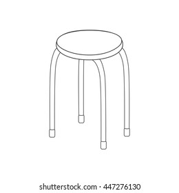 Kitchen chair illustration path on the white background. Vector illustration