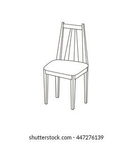 Kitchen chair illustration path on the white background. Vector illustration