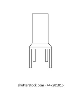 Kitchen chair illustration path on the white background. Vector illustration