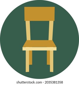 Silla de cocina, ilustración, vector, sobre fondo blanco.