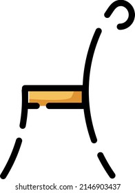 Silla de cocina, ilustración, vector sobre fondo blanco.
