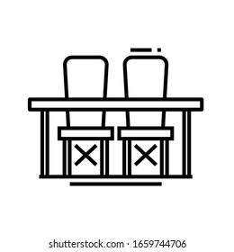 Kitchen chairs line icon, concept sign, outline vector illustration, linear symbol.