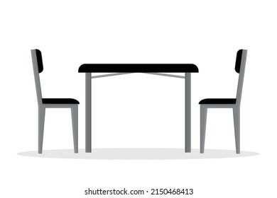 Sillones de cocina y mesa para la cena ilustración vectorial