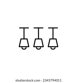 Kitchen Chandeliers Vector Line Sign for Adverts. Perfect for web sites, books, stores, shops. Editable stroke in minimalistic outline style