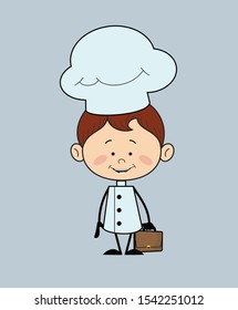 Kitchen Character Chef - Holding a Suitcase and ready to go Illustration