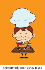 Kitchen Character Chef - Presenting Fast Foods