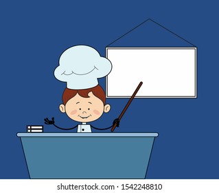 Kitchen Character Chef - Presenting on White Board