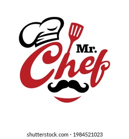 Diseño del logotipo de diseño del chef de cocina Diseño de carta y símbolo