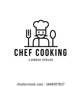 Kitchen Chef Design Logo template. Chef Restaurant Logo Stock Illustrations Template.