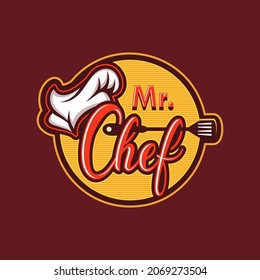 Plantilla de logotipo de diseño del chef de cocina