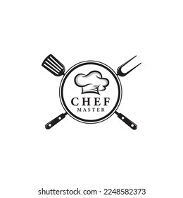 Kitchen Chef Design Logo Template, vector illustration