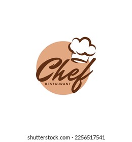Plantilla de logotipo de diseño del chef de cocina. Plantilla de logotipo de Sombrero de Chef