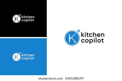 plantilla del logotipo de diseño del chef de cocina. Vector de viaje de copiloto de cocina