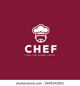 Plantilla de logotipo de diseño de chef de cocina. Logotipo del restaurante