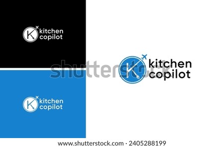 kitchen chef design logo template. Kitchen copilot travel vector