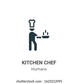 Kitchen chef glyph icon vector on white background. Flat vector kitchen chef icon symbol sign from modern humans collection for mobile concept and web apps design.