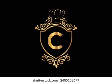 Kitchen chef had with latter C  illustrator icon
