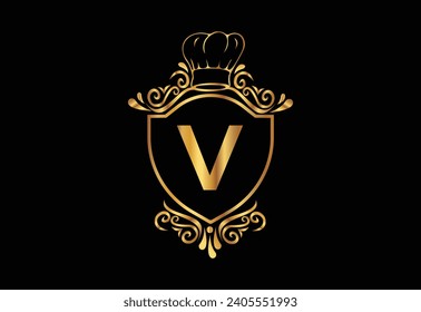 Kitchen chef had with latter V  illustrator icon