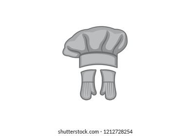 kitchen, chef hat and glove logo Designs Inspiration Isolated on White Background
